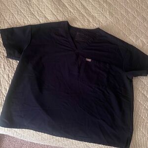 Figs Navy Blue Short Sleeve Boxy scrub top M